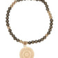 Worthy Pattern 4mm Bead Bracelet - Athena Small Gold Charm - Gemstone