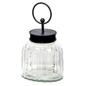Black Oval Glass Jar