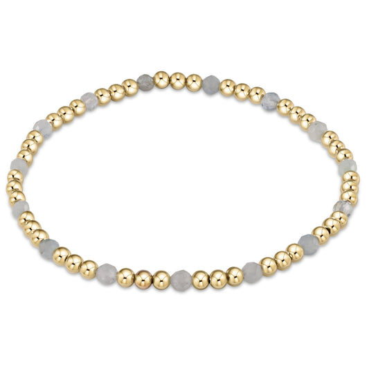 egirl Gold Sincerity Pattern 3mm Bead Bracelet - Gemstone