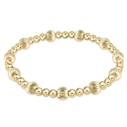 Dignity Sincerity Pattern Bead Bracelet - Gold