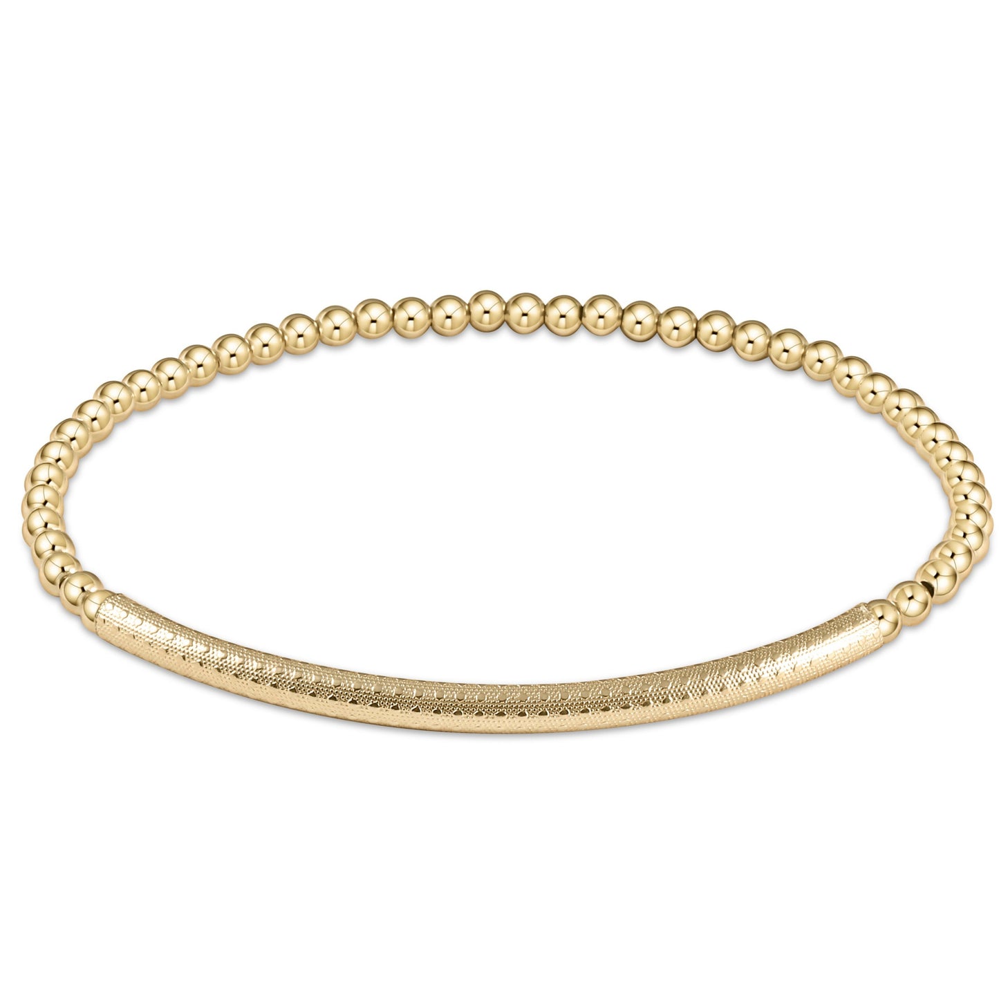 enewton Extends - Bliss Bar Textured 3mm Bead Bracelet - Gold