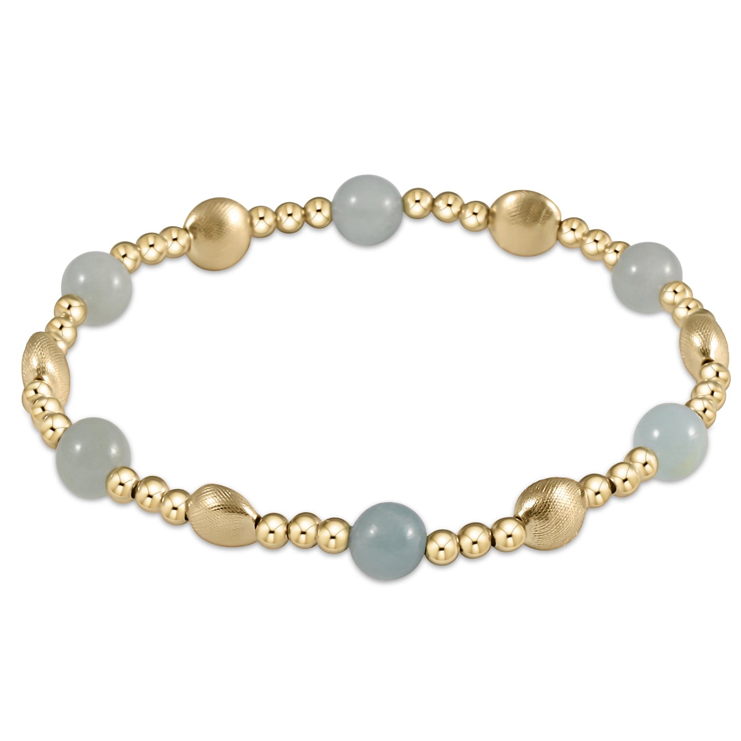 Honesty Gold Sincerity Pattern 6mm Bead Bracelet - Gemstone
