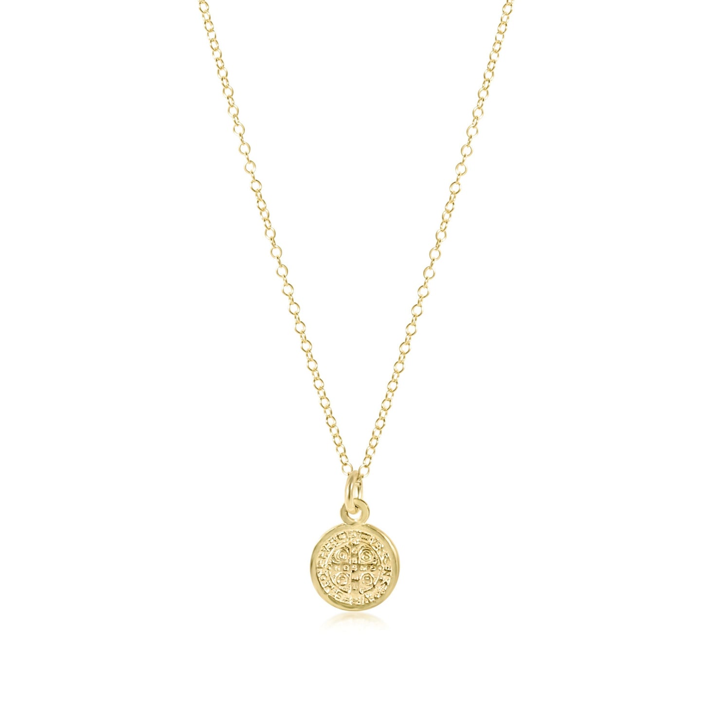16" Necklace Gold - Blessing Small Gold Charm