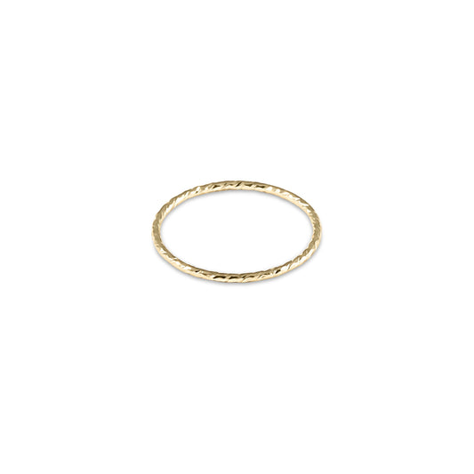 Classic Gold Thin Band Textured Ring