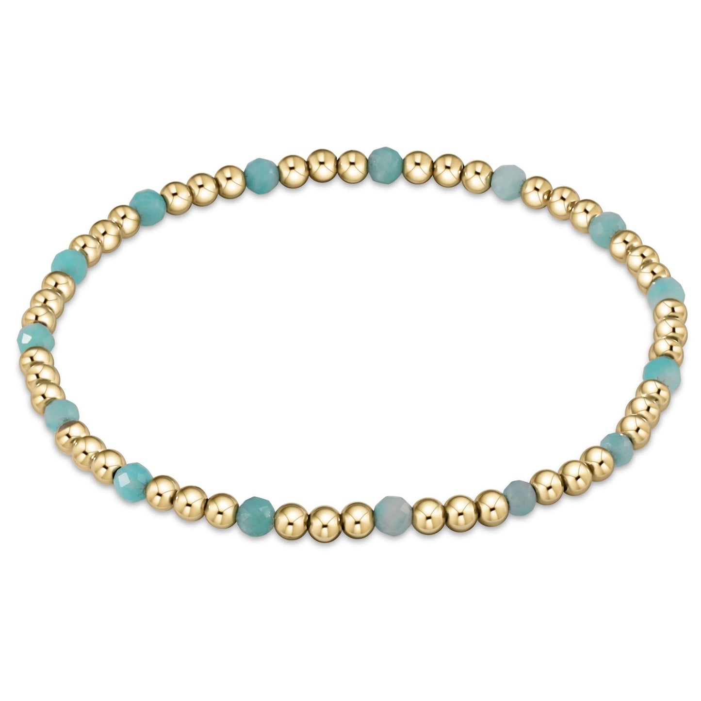 Gold Sincerity Pattern 3mm Bead Bracelet