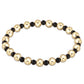 Gold Grateful Pattern Bead Bracelet - Matte Onyx