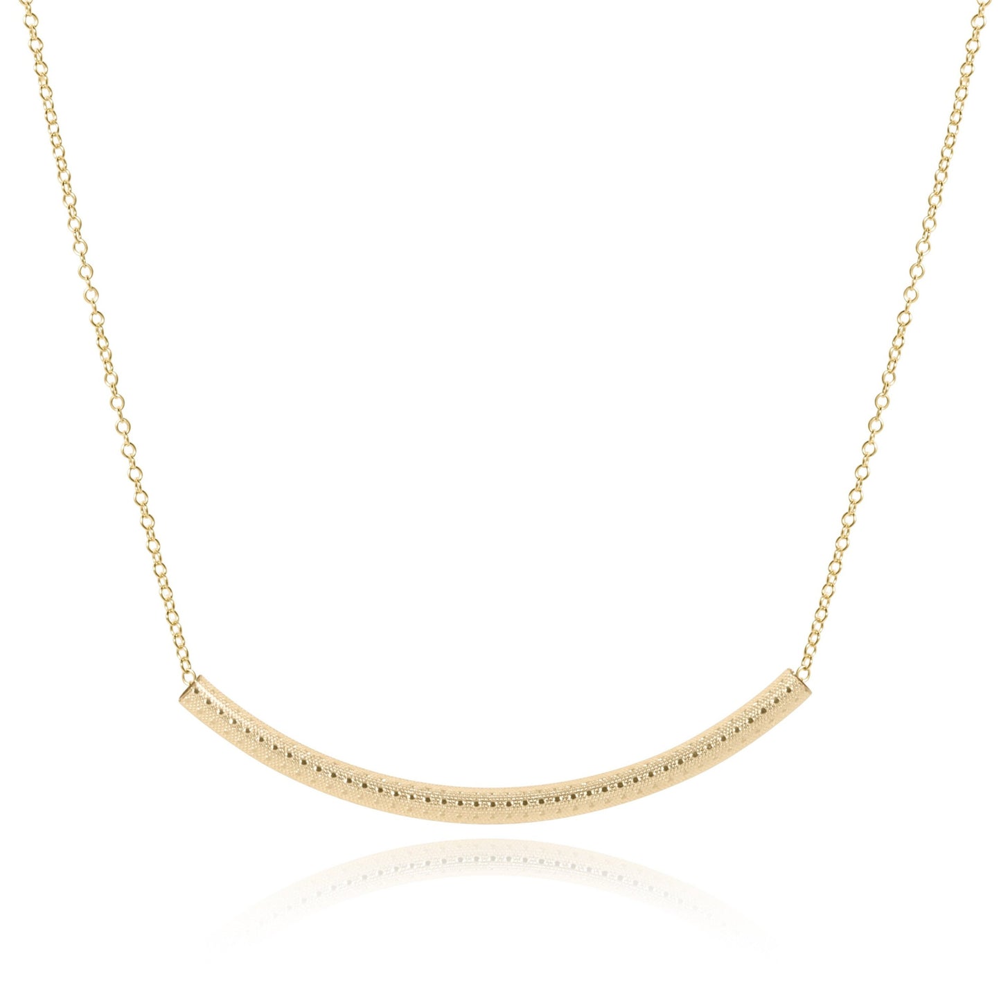 16" Necklace Gold - Bliss Bar Textured Gold