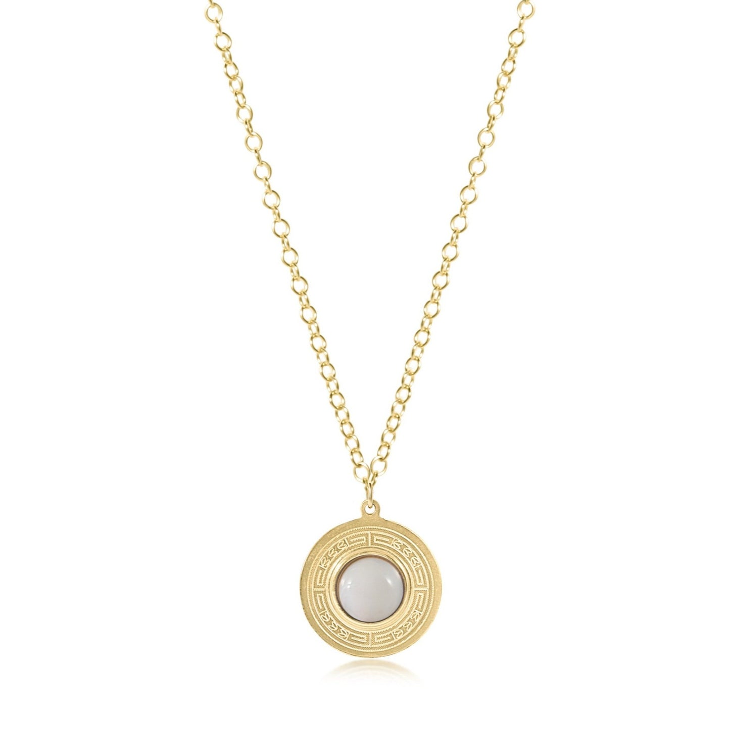 30" Necklace Gold - Athena Large Gold Charm - Gemstone