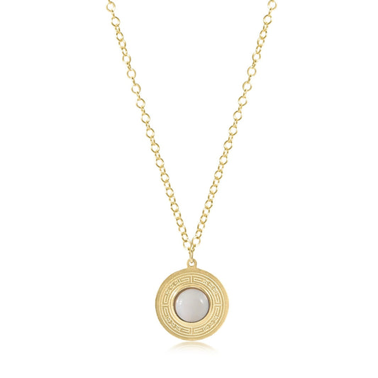 30" Necklace Gold - Athena Large Gold Charm - Gemstone