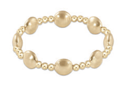 Honesty Gold Sincerity Pattern 10mm Bead Bracelet