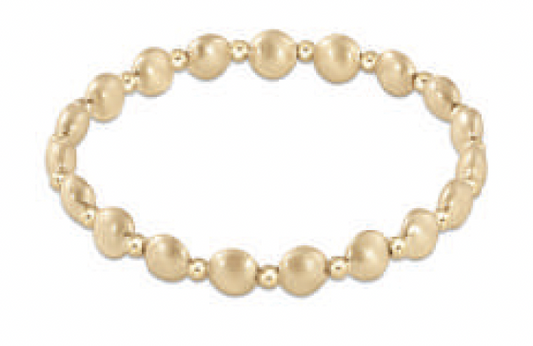 Honesty Gold Grateful Pattern 6mm Bead Bracelet