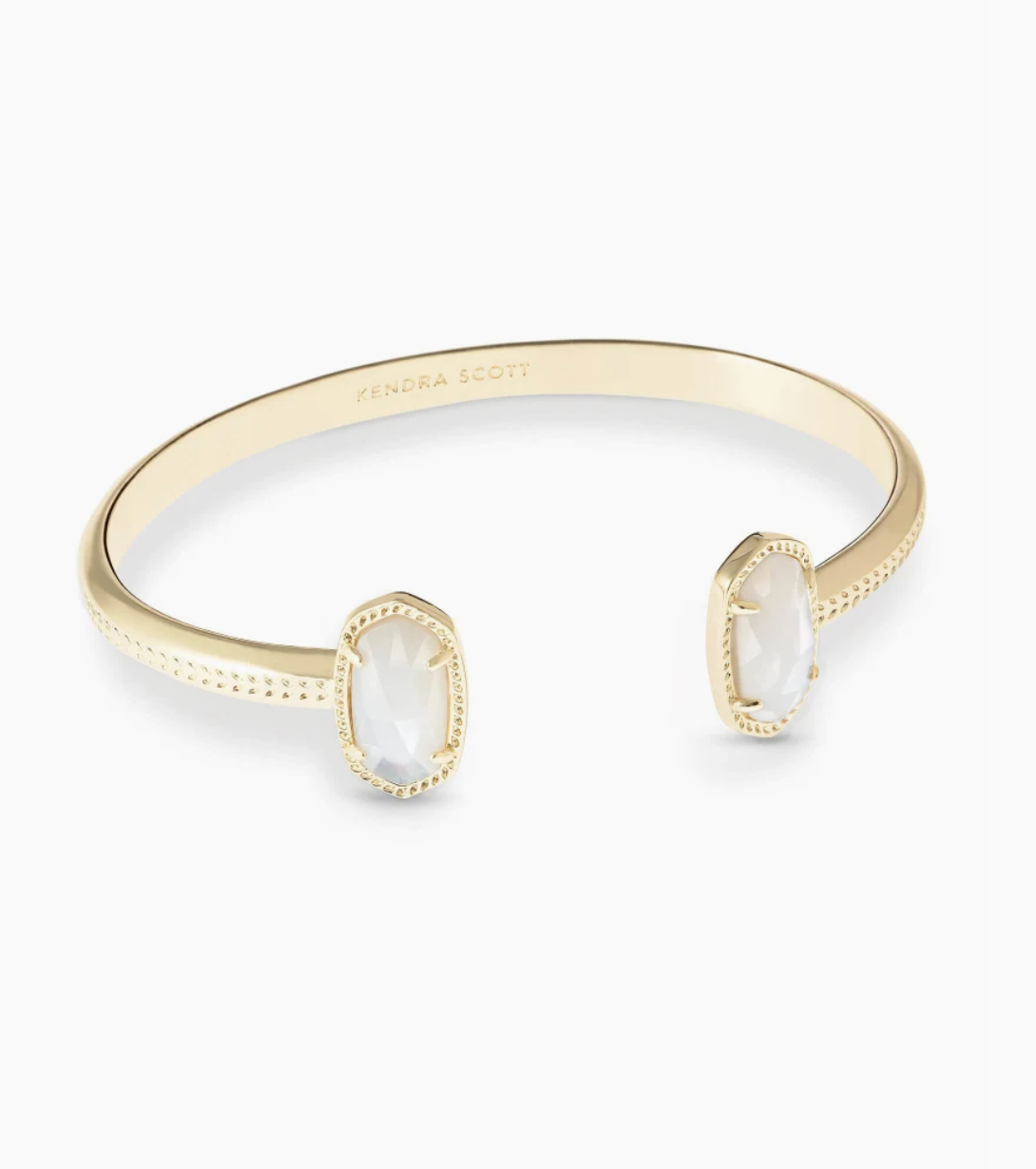 Elton Gold Cuff Bracelet in Ivory Mother-of-Pearl