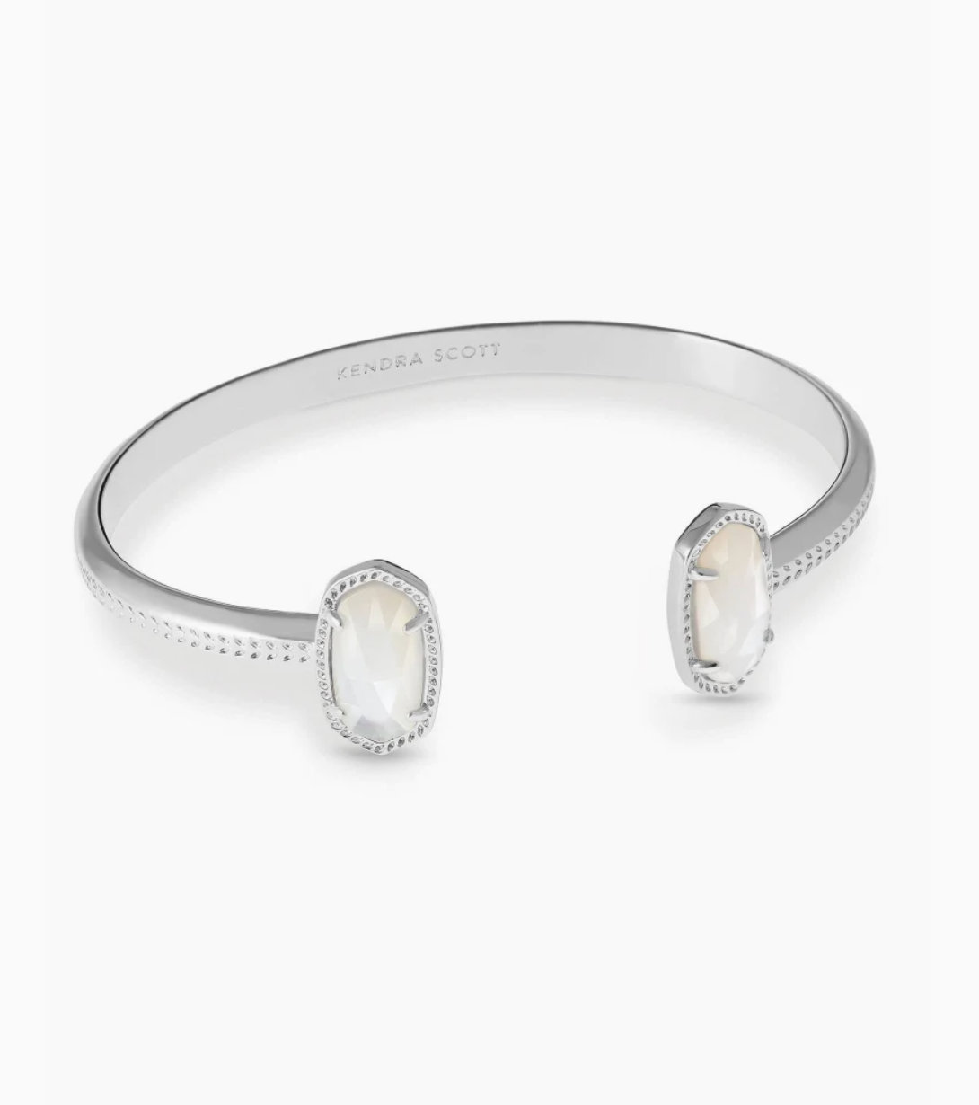 Elton Silver Cuff Bracelet in Ivory Mother-of-Pearl
