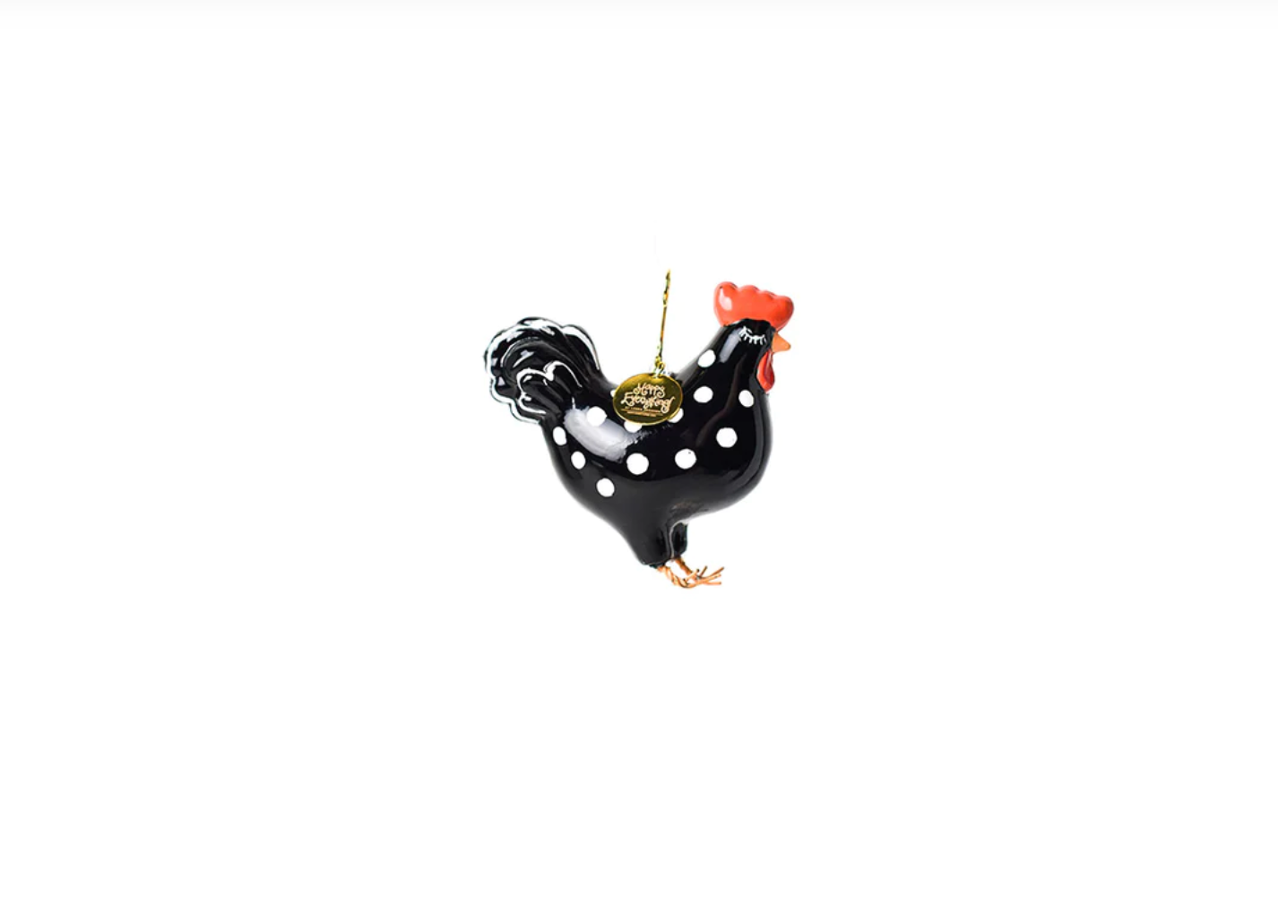 Polka Dot Chicken Shaped Ornament