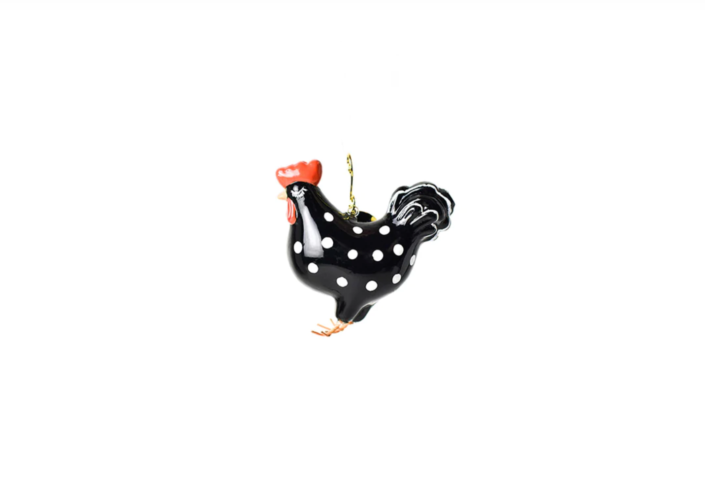 Polka Dot Chicken Shaped Ornament