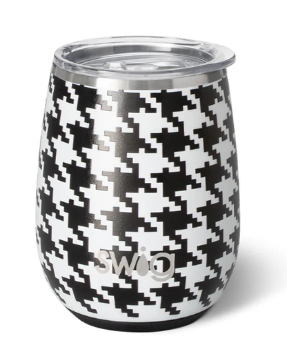Houndstooth Stemless Wine Cup (14oz)