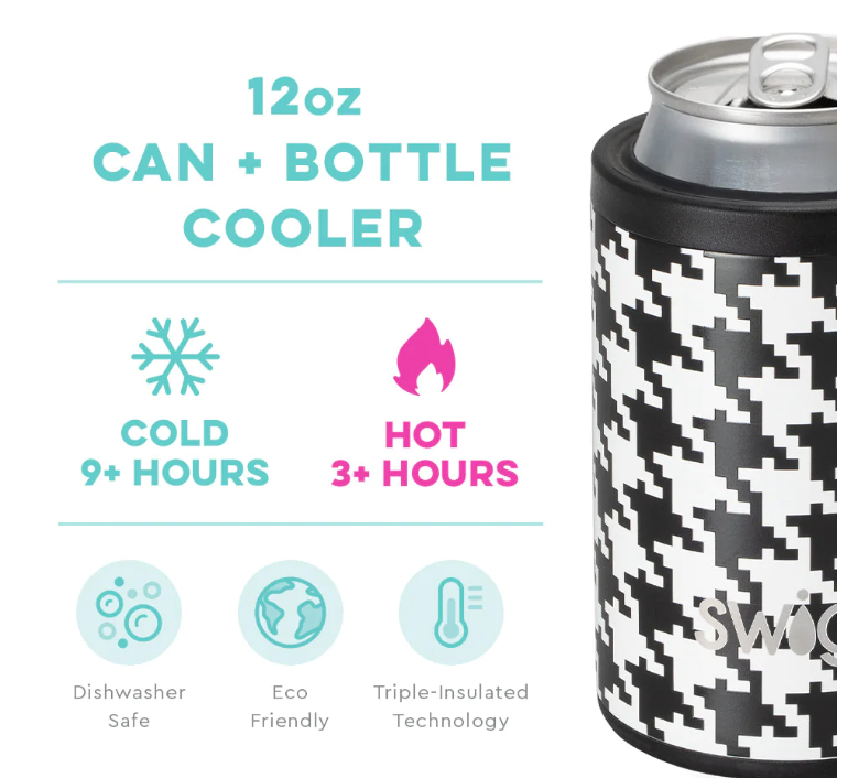 Houndstooth Can + Bottle Cooler (12oz)