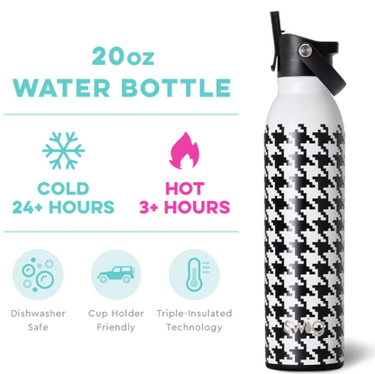 Houndstooth Flip + Sip Water Bottle (20oz)