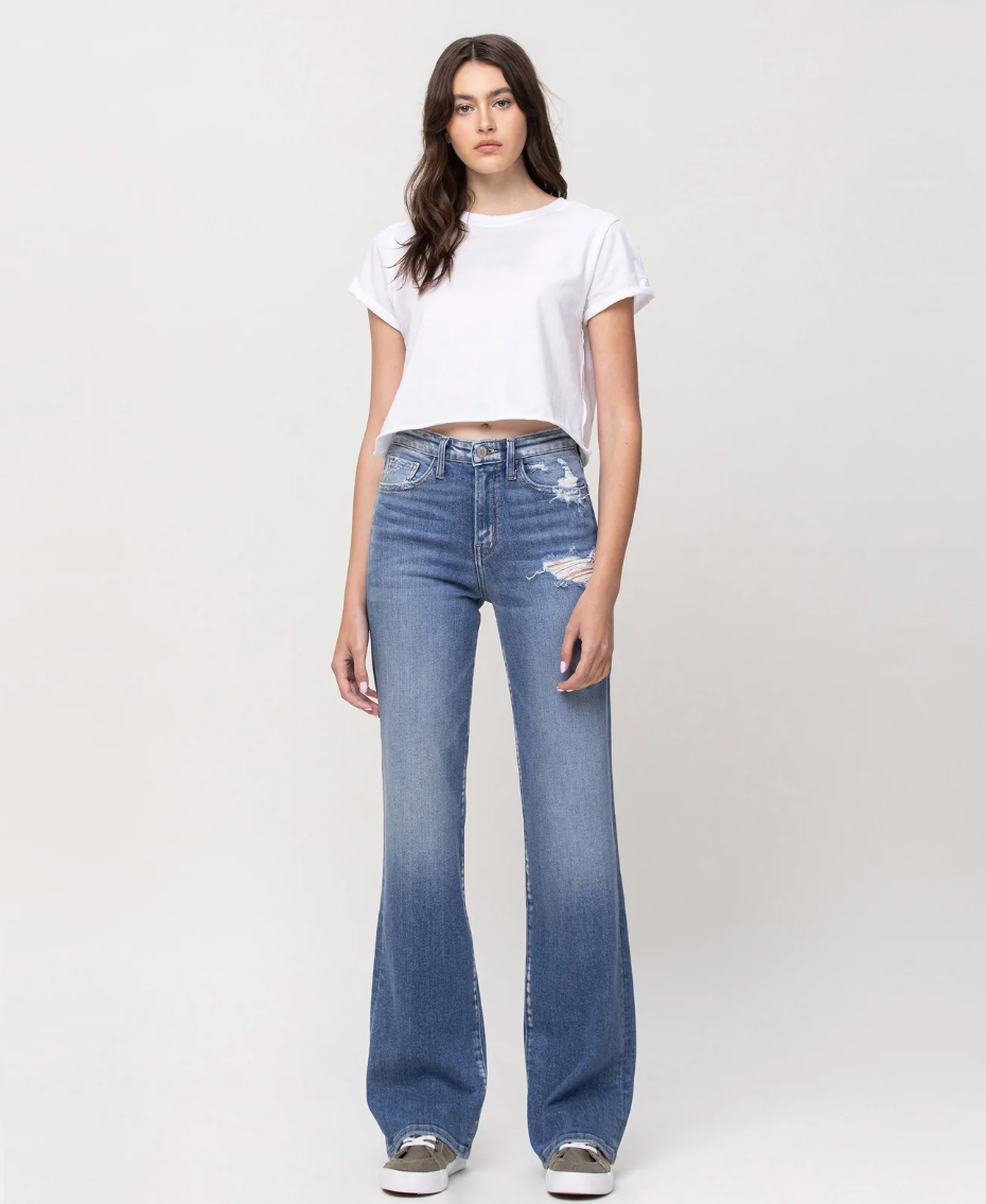 High Rise Slim Wide Leg Jeans - Boise