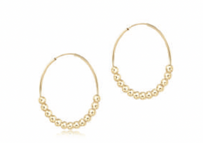 Classic Beaded Bliss Hoop - Gold