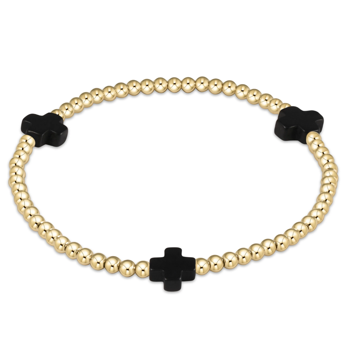 enewton Extends - Signature Cross Gold Pattern 3mm Bead Bracelet