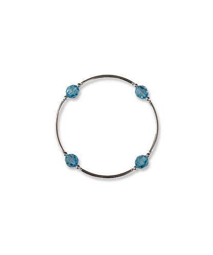 8mm Aquamarine Crystal Blessing Bracelet - March: S