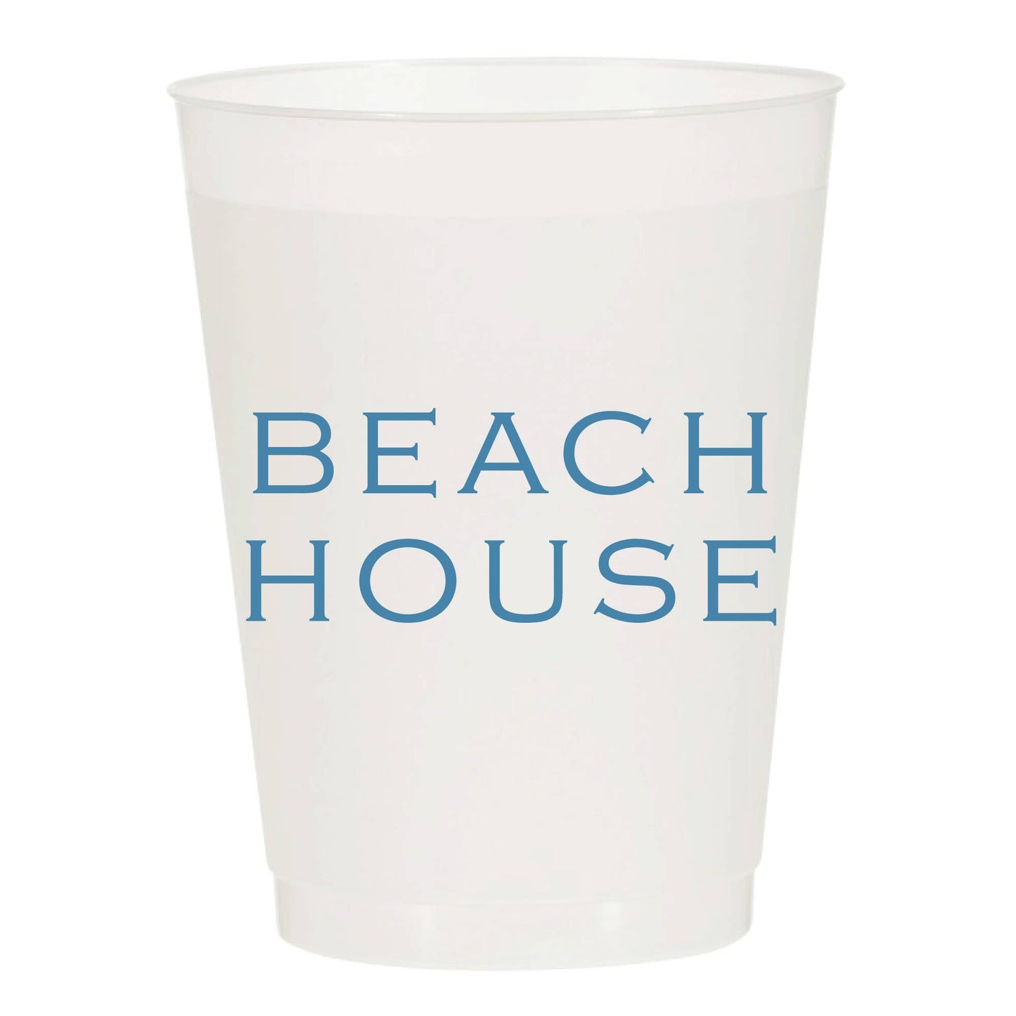 Beach House Reusable Cups - Set of 10 Cups (Blue)