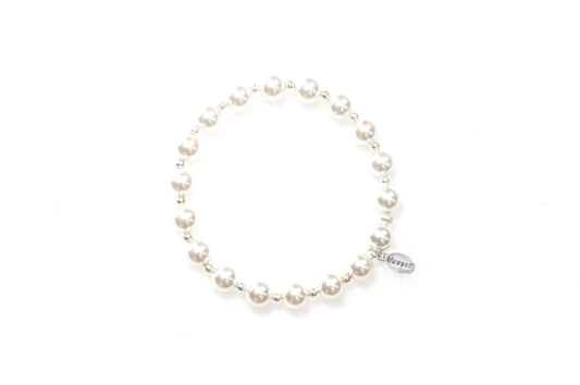 Count Your Blessings Bracelet in White Pearl: S