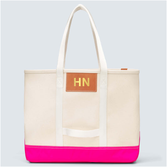 "Finn" Pink Canvas Tote (Personalizable)