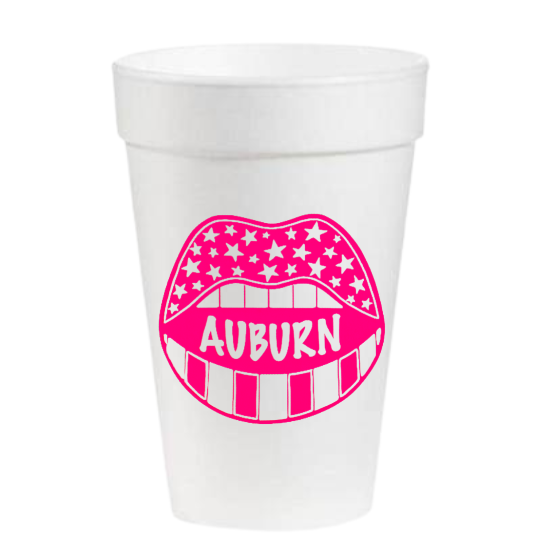 Auburn Game Day in Pink- 16oz Styrofoam Cups