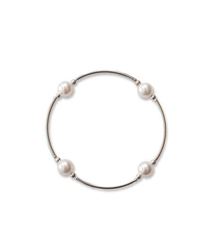 8mm White Pearl Blessing Bracelet - June: L