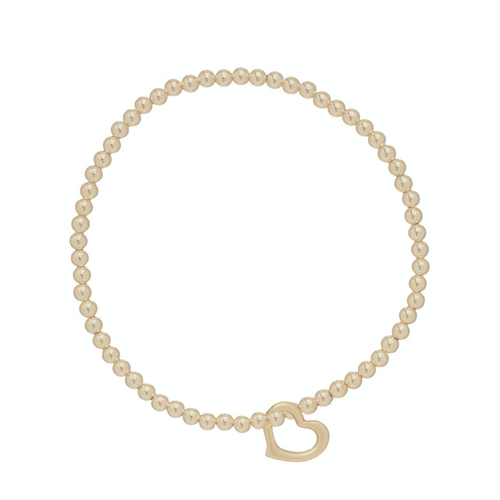 *Retiring* egirl Classic Gold 2mm Bead Bracelet - Love Gold Charm