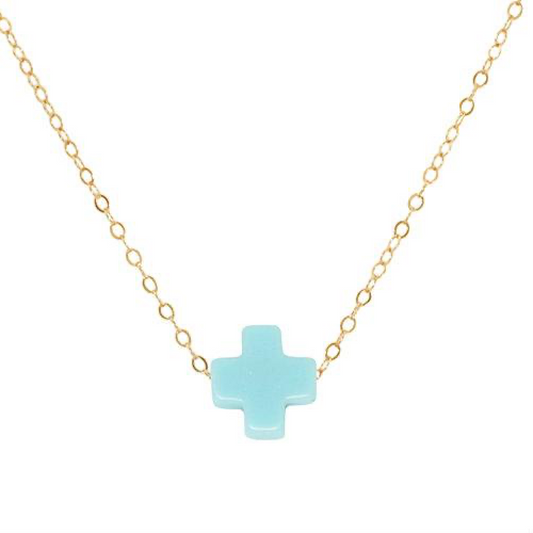 egirl Signature Cross Necklace Gold 14"