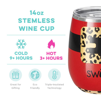 Mama Claus 14 oz Stemless Wine Cup