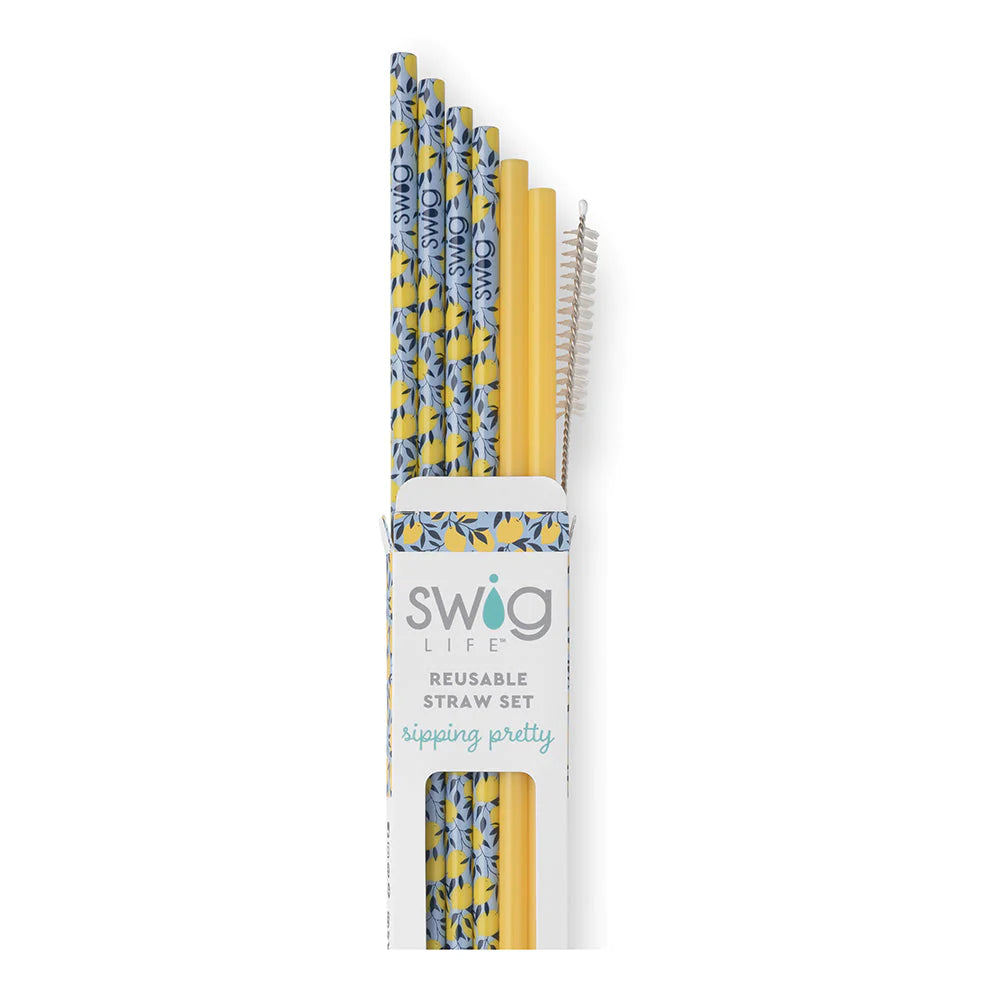 Limoncello + Yellow Reusable Straw Set